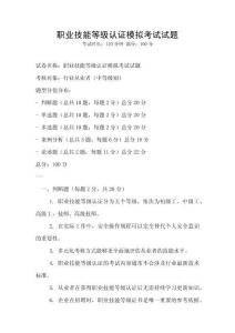 職業技能等級認證模擬考試試題