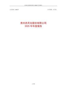 赤天化：2025年年度報告