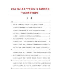 2026及未來5年中國UPS電源測試儀行業發展研究報告