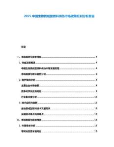 2025中國生物質成型燃料供熱市場政策紅利分析報告