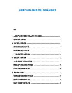 大健康產業細分領域增長潛力與競爭格局報告