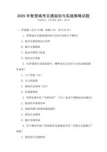 2025年智慧城市交通規(guī)劃與實施策略試題