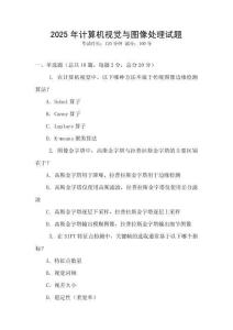 2025年計算機視覺與圖像處理試題