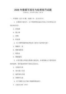 2026年數據可視化與處理技巧試題