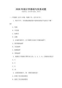 2026年統計學基礎與實務試題