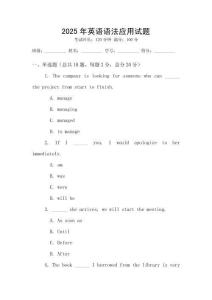 2025年英语语法应用试题
