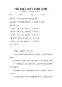 2025年政治理論與政策解讀試題
