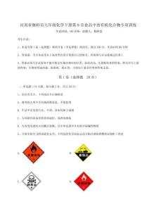 2025-2026學(xué)年度河南省偃師市九年級(jí)化學(xué)下冊(cè)第8章食品中的有機(jī)化合物專項(xiàng)訓(xùn)練試題（無(wú)超綱）