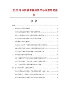 2026年中國攝影獨腳架市場調查研究報告