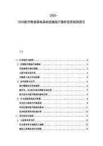 2025-2030航空維修基地基礎(chǔ)設(shè)施提升操作投資機(jī)構(gòu)指引