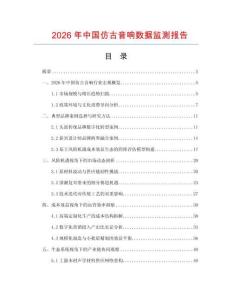 2026年中國仿古音響數據監測報告