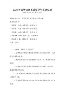 2025年会计信息系统设计与实施试题