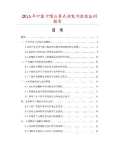2026年中國(guó)卡帽壓簧式熱電偶數(shù)據(jù)監(jiān)測(cè)報(bào)告