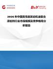 2026年中國高性能發動機油復合添加劑行業市場規模及競爭格局分析報告