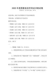 2025年高等教育自学考试冲刺试卷