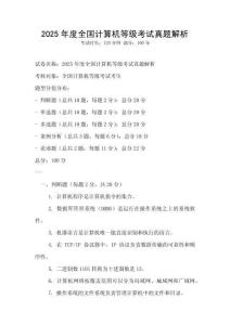 2025年度全国计算机等级考试真题解析
