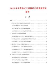 2026年中国港式三级横机市场调查研究报告