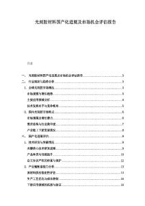 光刻胶材料国产化进展及市场机会评估报告