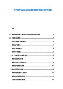 电子商务行业线上线下融合趋势消费者行为分析报告
