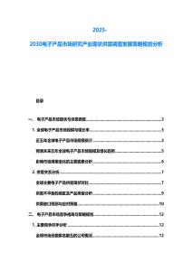2025-2030电子产品市场研究产业现状供需调查发展策略规划分析