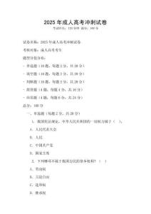 2025年成人高考沖刺試卷