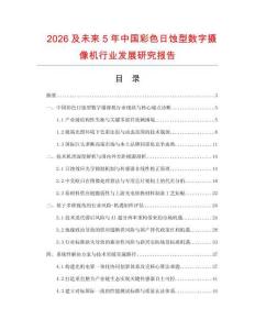 2026及未來5年中國彩色日蝕型數字攝像機行業發展研究報告