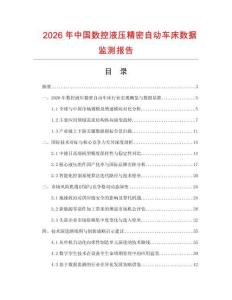 2026年中國數控液壓精密自動車床數據監測報告