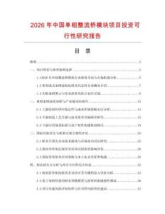 2026年中國單相整流橋模塊項(xiàng)目投資可行性研究報(bào)告