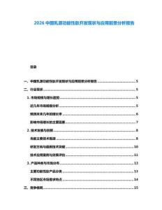 2026中國乳源功能性肽開發(fā)現(xiàn)狀與應(yīng)用前景分析報告