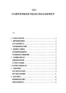 2025-2030俄羅斯供暖系統節能改造方案及市場前景研究