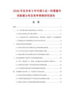 2026年及未來5年中國三合一防雷器市場數據分析及競爭策略研究報告