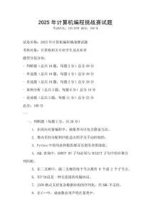 2025年計算機編程挑戰賽試題