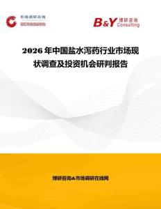 2026年中國鹽水瀉藥行業市場現狀調查及投資機會研判報告