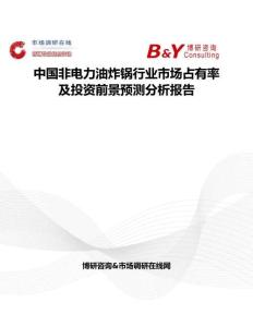 中國非電力油炸鍋行業市場占有率及投資前景預測分析報告