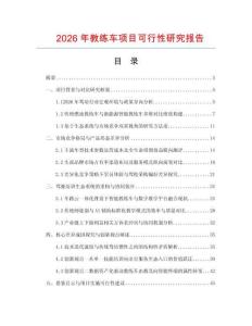 2026年教練車項目可行性研究報告