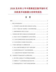 2026及未來5年中國高低壓數(shù)字指針式兆歐表市場數(shù)據(jù)分析研究報告
