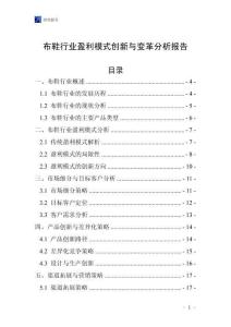 布鞋行業(yè)盈利模式創(chuàng)新與變革分析報(bào)告