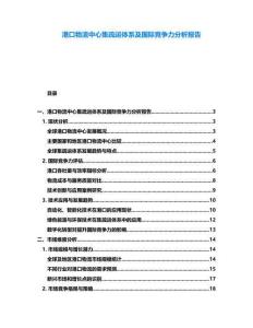 港口物流中心集疏運體系及國際競爭力分析報告