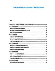欧洲复兴开发银行中小企业数字化转型项目评审