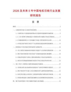 2026及未来5年中国电机引线行业发展研究报告