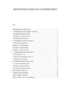 物聯網終端設備市場供需分析與投資策略規劃報告