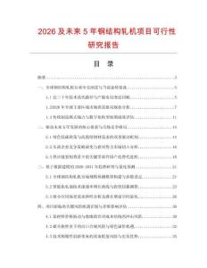 2026及未來5年鋼結(jié)構(gòu)軋機(jī)項(xiàng)目可行性研究報(bào)告