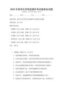 2025年高考化學(xué)實(shí)驗(yàn)操作考試指南及試題