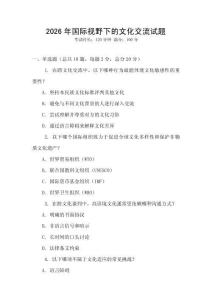 2026年國際視野下的文化交流試題