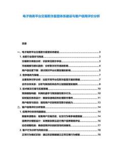電子商務平臺交易欺詐監管體系建設與客戶信用評價分析