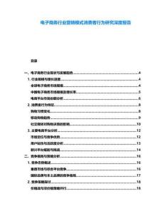 電子商務行業營銷模式消費者行為研究深度報告