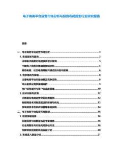 電子商務平臺運營市場分析與投資布局規劃行業研究報告