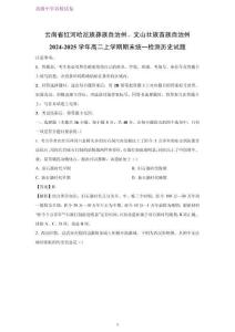 云南省红河哈尼族彝族自治州、文山壮族苗族自治州2024-2025学年高二上学期期末统一检测历史试题（解析版）