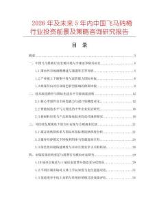 2026年及未來(lái)5年內(nèi)中國(guó)飛馬轉(zhuǎn)椅行業(yè)投資前景及策略咨詢研究報(bào)告
