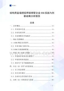 結(jié)構(gòu)用直縫埋弧焊接鋼管企業(yè)ESG實(shí)踐與創(chuàng)新戰(zhàn)略分析報(bào)告